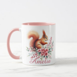 Cute watercolor Squirrel Personalised Mug