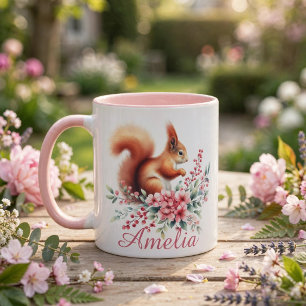 Cute watercolor Squirrel Personalised Mug