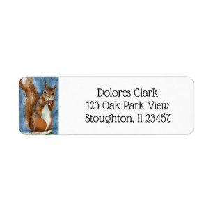 Cute Watercolor Squirrel  Return Address Label