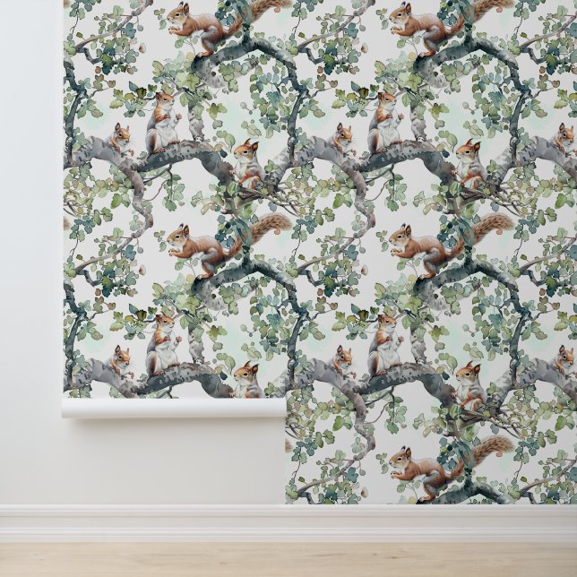 Cute watercolor squirrels wallpaper (Application)