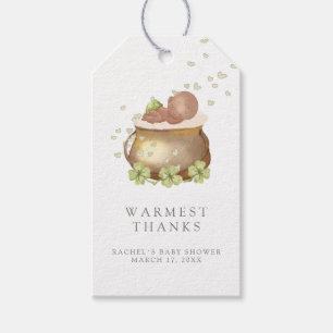 Cute watercolor st patricks baby shower thank you gift tags
