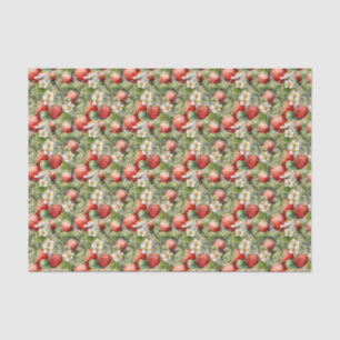 cute watercolor strawberry fruit tiled pattern  tissue paper