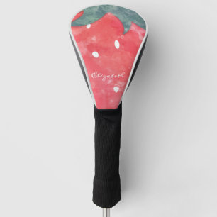 Cute Watercolor Strawberry Golf Head Cover