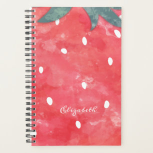 Cute Watercolor Strawberry  Planner