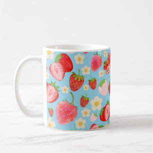 Cute Watercolor Strawberry Seamless Pattern Coffee Mug