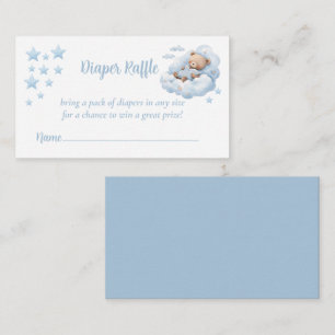 Cute Watercolor Teddy Bear Diaper Raffle Enclosure Card