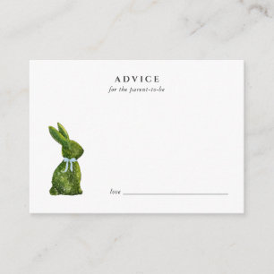 Cute watercolor topiary Rabbit Baby Advice card
