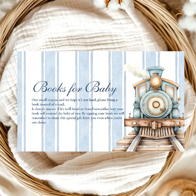 Cute Watercolor Train Books for Baby  Enclosure Card (Creator Uploaded)