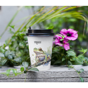Cute Watercolor Tree Frog, custom Paper Cups