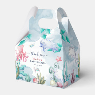 Cute Watercolor Under the Sea Baby Shower Favour Box