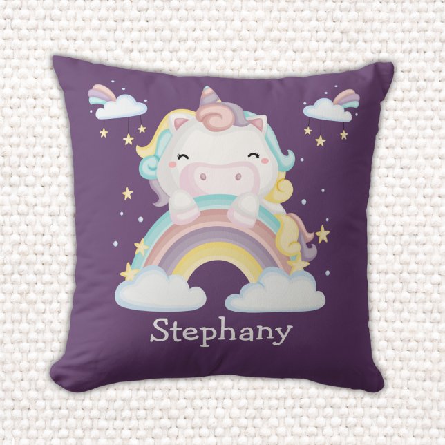 Cute Watercolor Unicorn with Rainbow Cushion (Creator Uploaded)