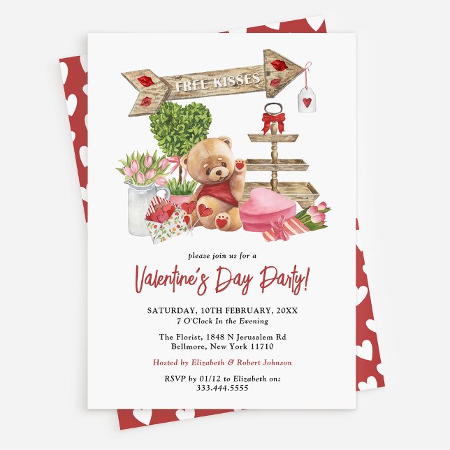 Cute Watercolor Valentine's Day Party Invitation (Creator Uploaded)