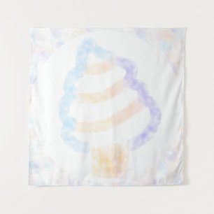 Cute Watercolor Vanilla Ice Cream Tapestry