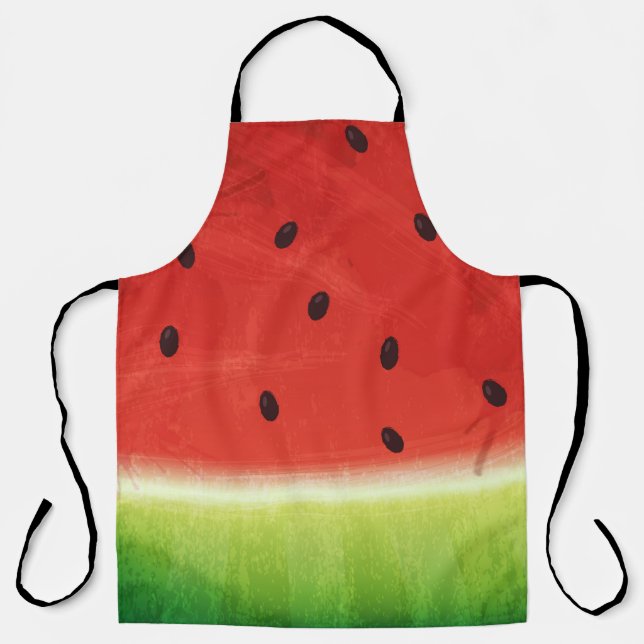 Cute Watercolor Watermelon Giant funny slice Apron (Front)