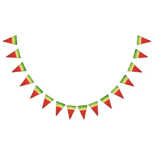 Cute Watercolor Watermelon Giant funny slice Bunting
