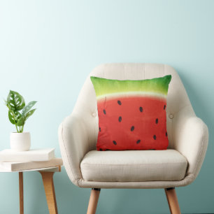 Cute Watercolor Watermelon Giant funny slice Cushion