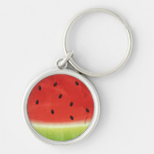 Cute Watercolor Watermelon Giant funny slice Key Ring