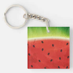 Cute Watercolor Watermelon Giant funny slice Key Ring