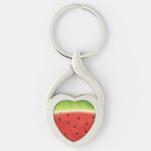 Cute Watercolor Watermelon Giant funny slice Key Ring