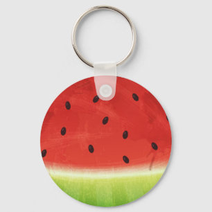 Cute Watercolor Watermelon Giant funny slice Key Ring