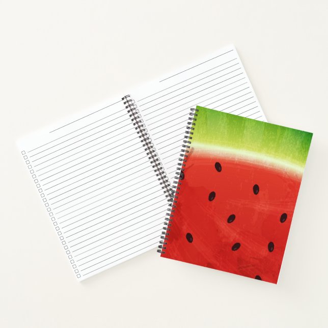 Cute Watercolor Watermelon Giant funny slice Notebook (Inside)
