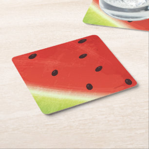 Cute Watercolor Watermelon Giant funny slice Paper Coaster