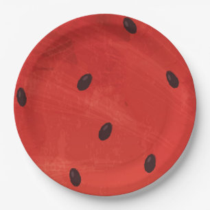 Cute Watercolor Watermelon Giant funny slice Paper Plate