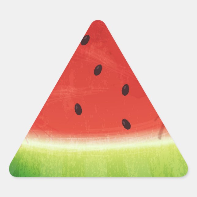 Cute Watercolor Watermelon Giant funny slice Triangle Sticker (Front)
