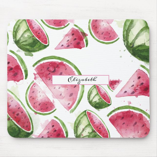 Cute Watercolor Watermelon   Mouse Pad (Front)