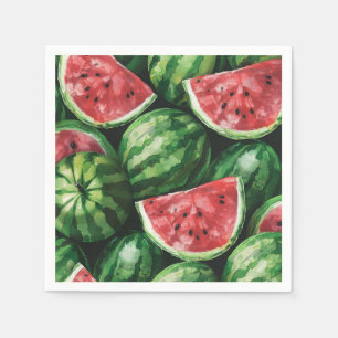 Cute Watercolor Watermelon Summer Napkin