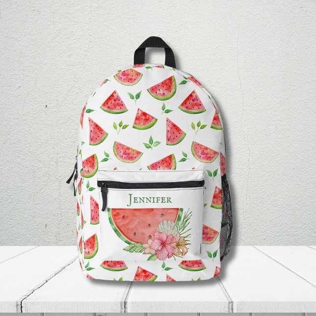 Cute Watercolor Watermelons Fruit Pattern Custom Printed Backpack (Creator Uploaded)