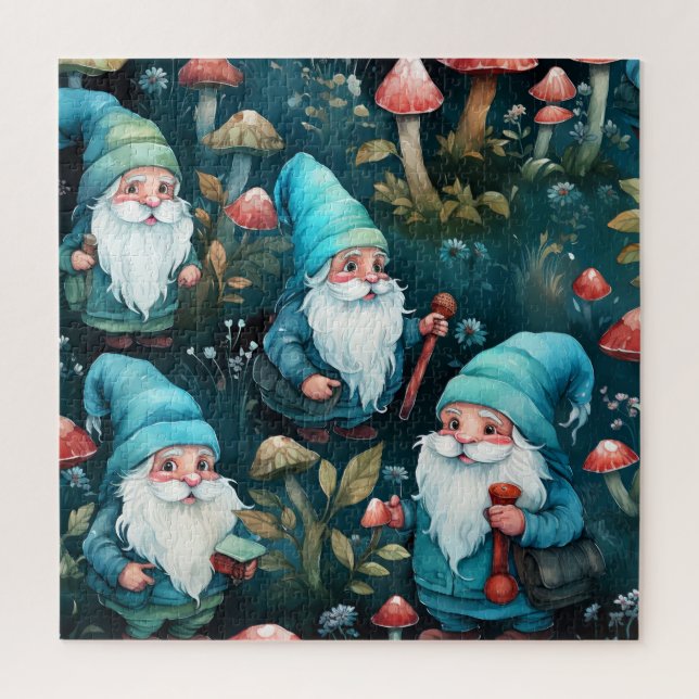 Cute Watercolor Whimsical Gnome Jigsaw Puzzle (Vertical)