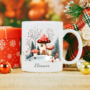 Cute Watercolor Winter Woodland Personalised  Coffee Mug