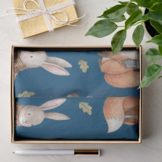 Cute Watercolor Woodland Animals Tissue Paper