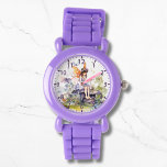 Cute Watercolor Woodland Fairy Butterfly Floral Watch<br><div class="desc">Cute Watercolor Woodland Fairy Butterfly Floral Kids Girly eWatch Watches features a cute woodland fairy with butterflies and flowers. Created by Evco Studio www.zazzle.com/store/evcostudio</div>