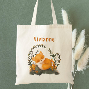 Cute Watercolor Woodland Fox Kids'  Tote Bag