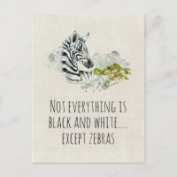 Cute Watercolor Zebra With Funny Saying