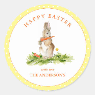 Cute watercolorEaster Bunny Classic Round Sticker