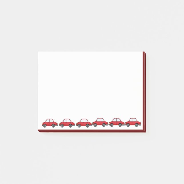 Cute WatercolorRed Automotive  Vehicle Cars Post-it Notes (Front)