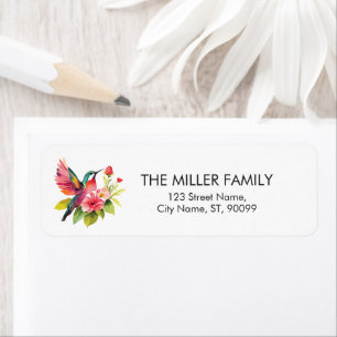 Cute Watercolors Hummingbird Return Address Label