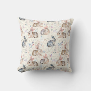 Cute watercolour bunnies cushion