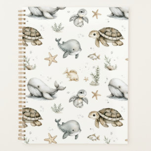 Cute Watercolour Ocean Baby Animals Planner