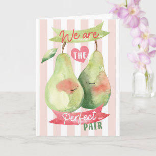 Cute Watercolour Pair Pear Valentine Anniversary Card