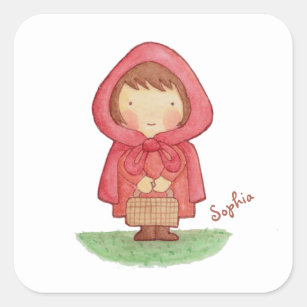 Cute Watercolour Red Riding Hood Sticker