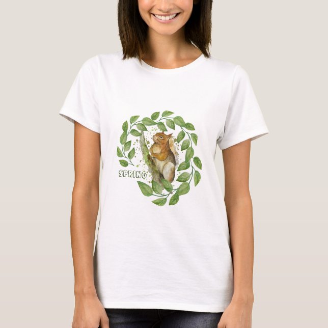 Cute watercolour squirrel T-Shirt (Front)