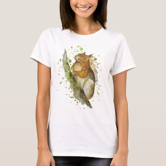 Cute watercolour squirrel T-Shirt (Front)
