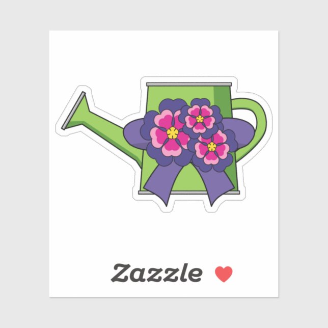 Cute Watering Can with Flowers Bouquet (Sheet)