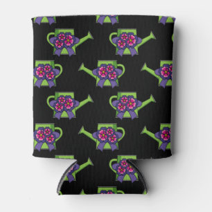 Cute Watering Can with Flowers Bouquet Can Cooler