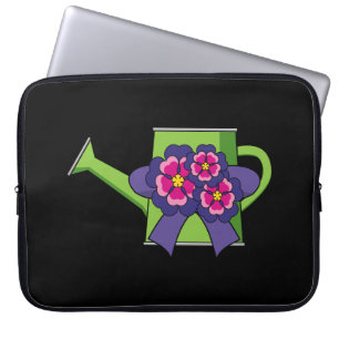 Cute Watering Can with Flowers Bouquet Laptop Sleeve