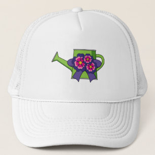 Cute Watering Can with Flowers Bouquet Trucker Hat